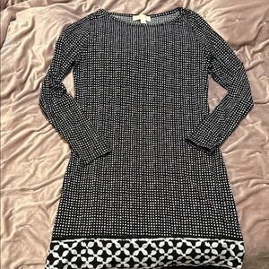 MICHAEL Michael Kors Black and White Patterned Dress